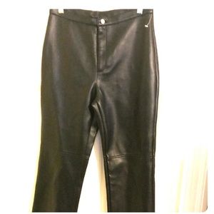 One Step Up Soft Faux Leather Lined Leggings BLACK Medium NIP